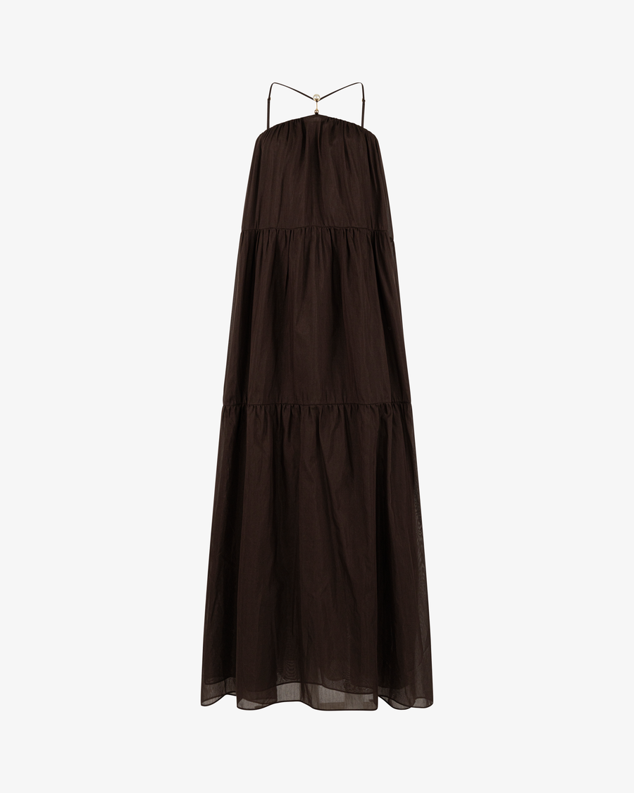 Brown dress on a white background