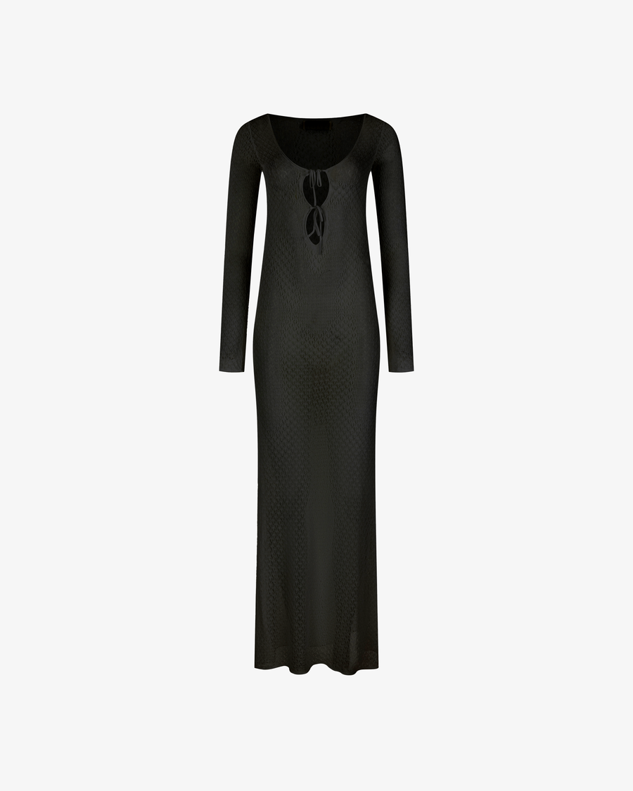 mor noir portia pierced knit maxi dress The Portia Maxi Dress in Black