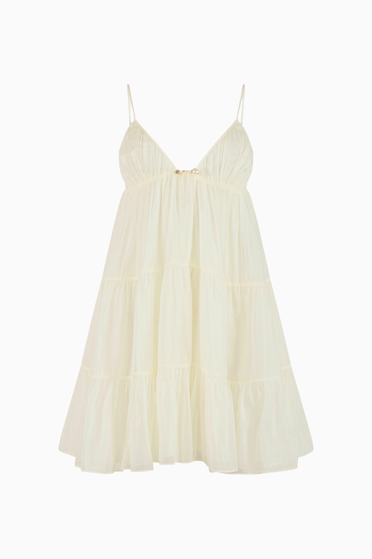 White dress with thin straps on a white background