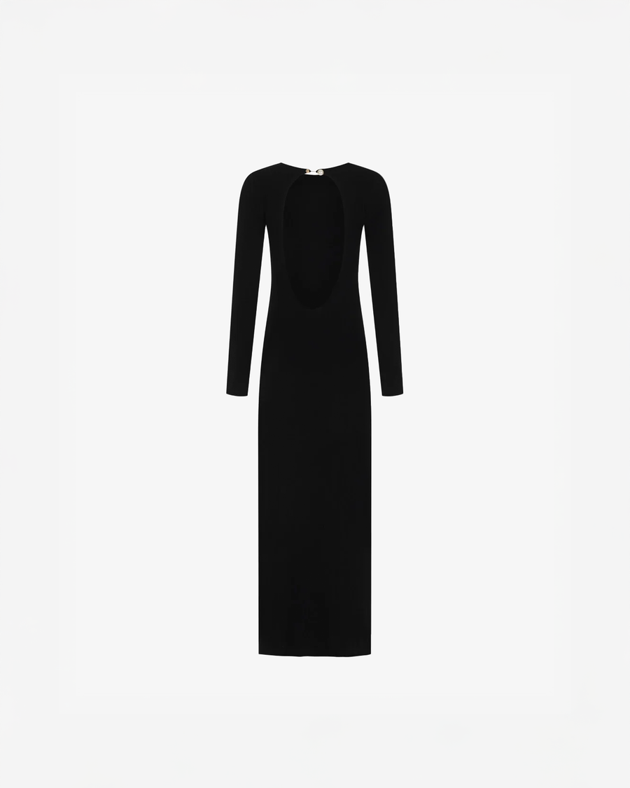 mor noir portia pierced knit maxi dress Elisha Knit Maxi Dress